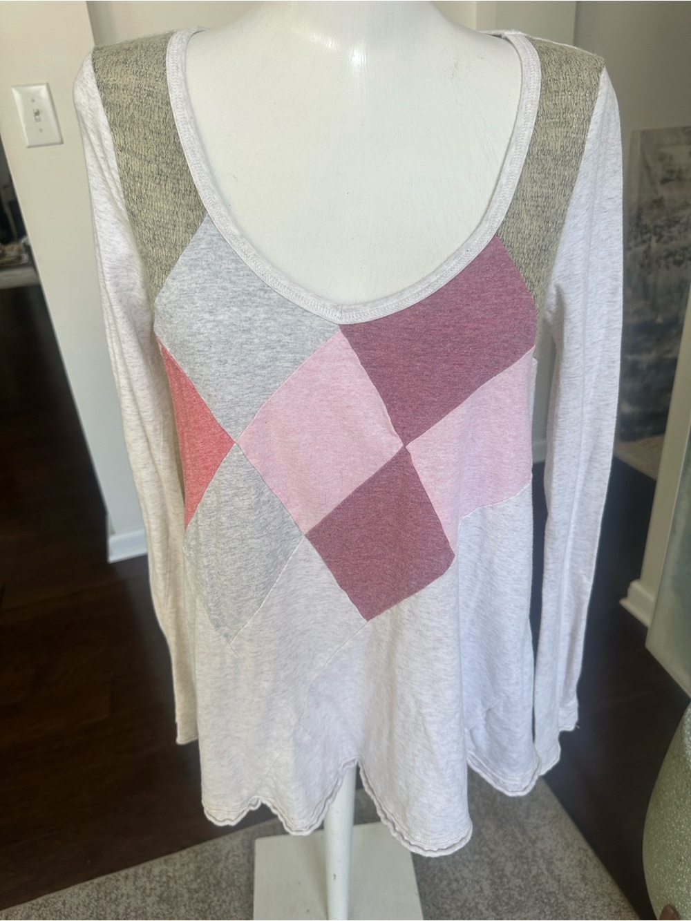 Free people Mixed Media Patchwork Top M